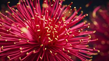 Continuous 3D floral loop featuring vivid chrysanthemums in gentle motion, accompanied by delicate petals gliding and rotating through the surrounding air. video