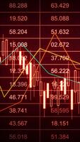 looping 3d framställa av stock pris ljus över en mörk röd data styrelse med rör på sig linje grafer, som visar flyktighet, teknisk indikatorer, och investering analys för företag media. video