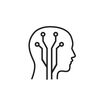 AI Tech Robot with Circuit Board Illustration vector