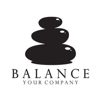 Minimal Vertical Zen Stone Stack Formed With Elegant Rounded Shapes vector