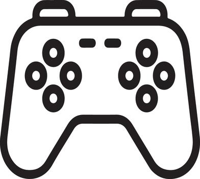 A simple black and white game controller vector