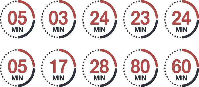 conjunto de temporizadores con diferente minutos vector