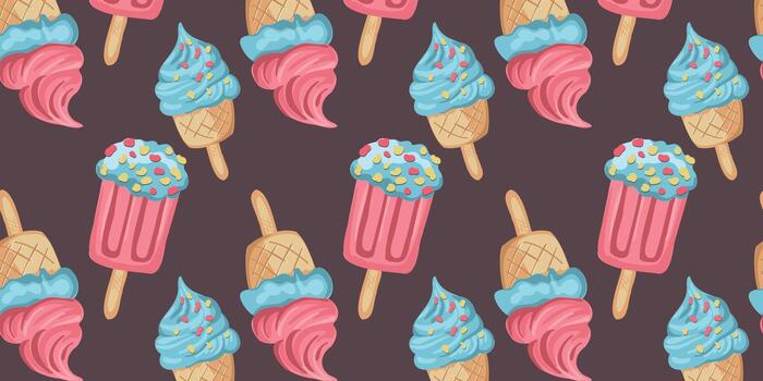 decorative pattern with ice cream sticks vector