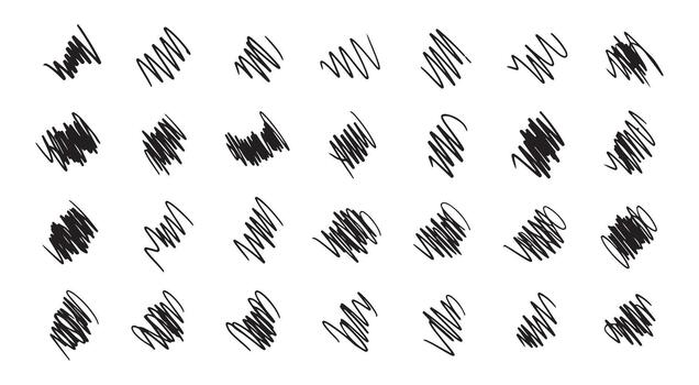 áspero bosquejo cepillo patrones y resumen carrera formas ilustración vector