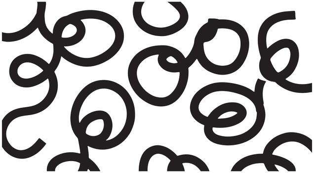 Bold Abstract Scribble Circles and Wavy Stroke Shapes Collection vector