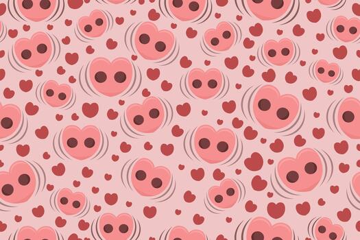 un denso sin costura modelo con cerdo narices y corazón elementos en varios rosado tonos vector