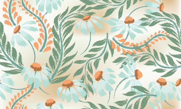 Elegant botanical pattern featuring stylized plants and leaves with a soft decorative layout. vector