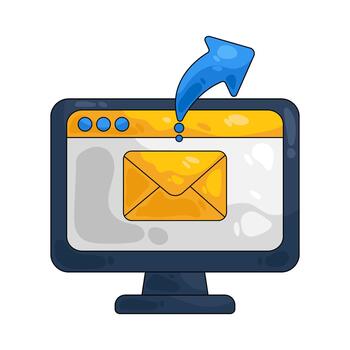 ilustración de correo electrónico mensaje en computadora pantalla vector