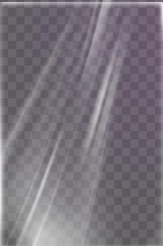 Glossy vertical plastic wrap texture with transparent file effect for packaging or document overlay vector