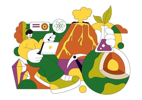 Earth Formation Illustration Highlighting Rock Layer Study And Soil Texture Exploration With Background vector