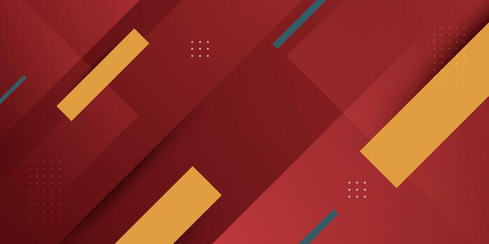 Abstract red banner background with orange and green stripe lines pattern element design. Simple and elegant style background concept. vector