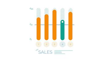 animerad element av företag infographic - bar Diagram med en markerad bar video