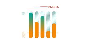 animerad element av infographic - bar Diagram med max och min rader video