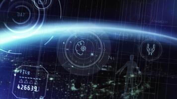 trogen artificiell intelligens bearbetning data i en virtuell cyberrymden video