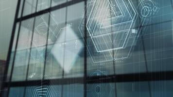 trogen gränssnitt visning komplex data och information i virtuell verklighet video