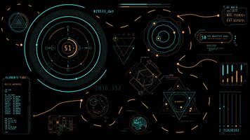 animado alta tecnología interfaz con datos Procesando operaciones video