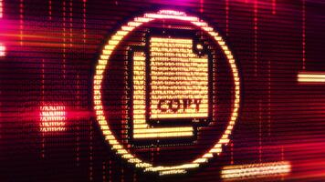 copia icona su schermo con problema tecnico effetto e fonte codice video