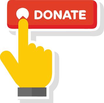 Empowering positive change with a compassionate click on the donate button, symbolizing a crucial contribution towards collective well-being and future growth vector