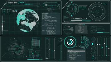 animación de un alta tecnología monitor con global datos análisis video