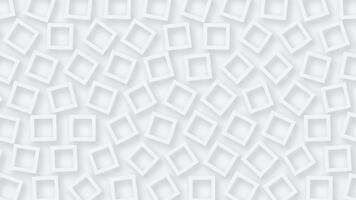 pulito bianca neomorphism effetto sfondo animazione con un' modello di delicatamente in movimento piazza forme. Questo elegante moderno astratto sfondo pieno HD e ciclo. video
