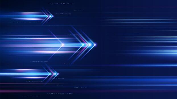 futurista resumen antecedentes con brillante azul ligero flechas y velocidad líneas. rápido datos transferir concepto. vector