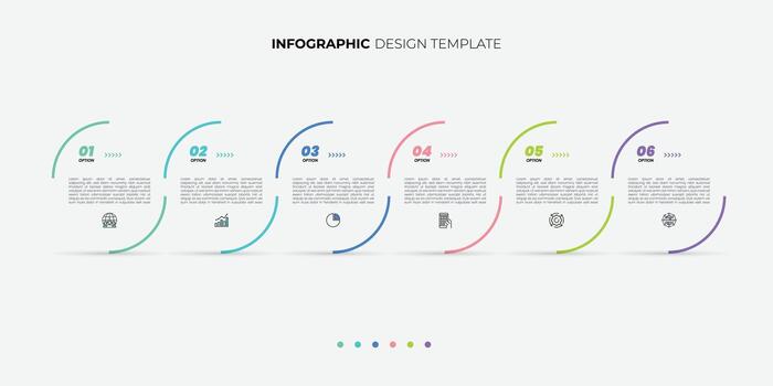 moderno infografía 6 6 paso cronograma viaje, calendario plano sencillo infografia diseño modelo. presentación grafico. negocio concepto ilustración vector