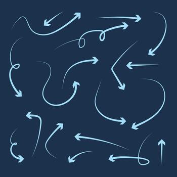 mano dibujado flecha íconos colocar. bosquejo flecha diseño para negocio plan y educación. circulo flechas, girar flecha, rehacer proceso símbolo con archivo ilustración vector