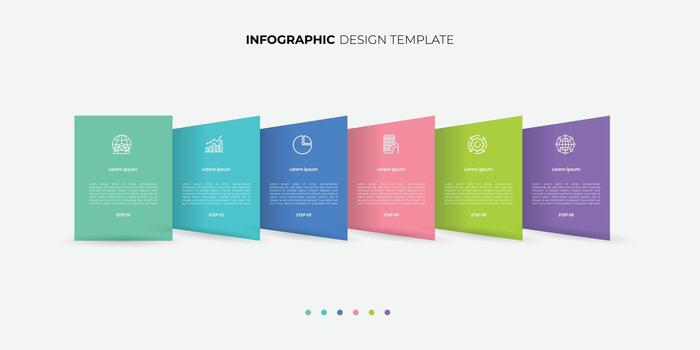 moderno infografía 6 6 paso cronograma viaje, calendario plano sencillo infografia diseño modelo. presentación grafico. negocio concepto con 6 6 opciones ilustración vector