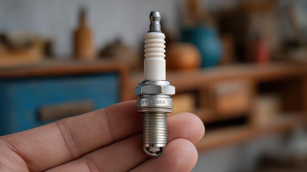 A small spark plug in a hand photo