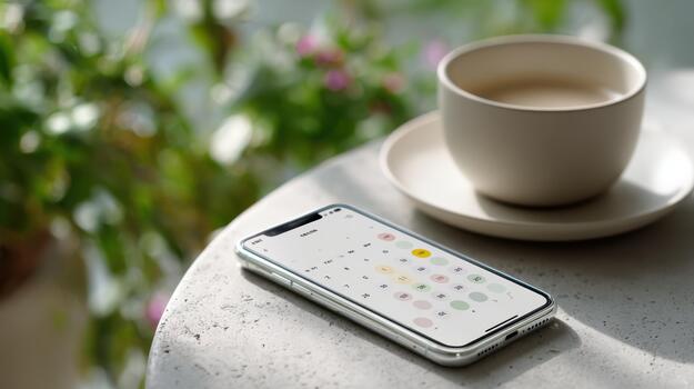 A smartphone with a calendar on the screen photo