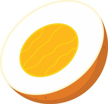 Hard-Boiled Egg with Shell Flat Illustration. Clean Icon Design Element on Isolated White Background vector