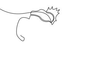 minimalistisk Skål kontinuerlig linje teckning ikon slinga animering video