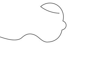 minimalistische gebruiker avatar een lijn kunst intro animatie video