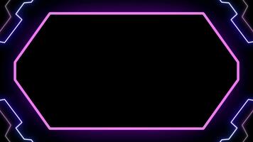 ram retro 90s neon trogen hög tech hud gränssnitt hologram. esports spel stil element täcka över på en svart bakgrund. video