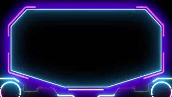 ram esports spel stil lysande retro 90s neon trogen hög tech hud gränssnitt hologram. element täcka över på en svart bakgrund. video