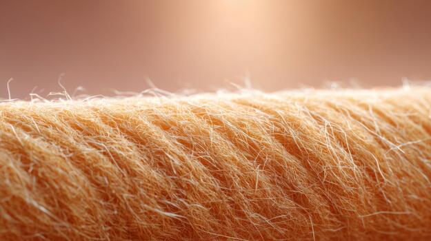 Close-up of a textured orange fiber roll, showcasing intricate details and warm tones. photo