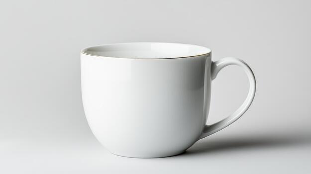 A white coffee cup on a plain surface photo