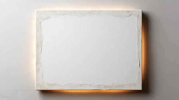 un blanco cuadrado marco con un ligero en eso foto