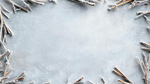 invierno escarchado antecedentes con Navidad árbol ramas y leña menuda foto