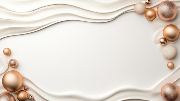 3d rendering of a white background with gold and copper eggs photo