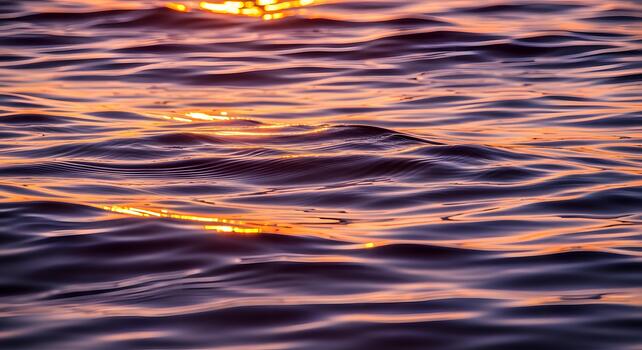 Abstract patterns of sunlit waves create a serene and mystical water texture, with golden reflections transforming the surface into a dreamlike liquid canvas photo
