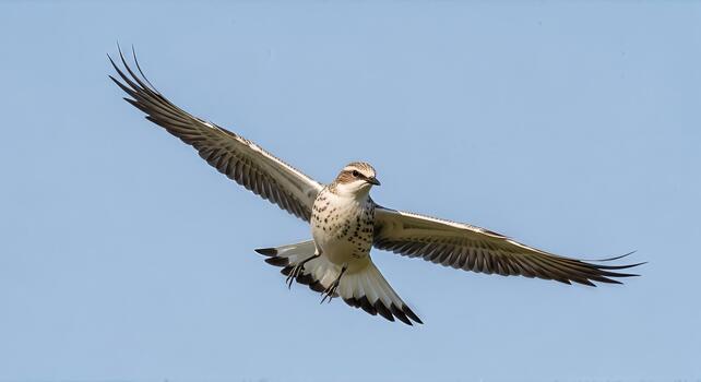Elegant flight of an oriental pratincole soars majestically in the vast open sky photo