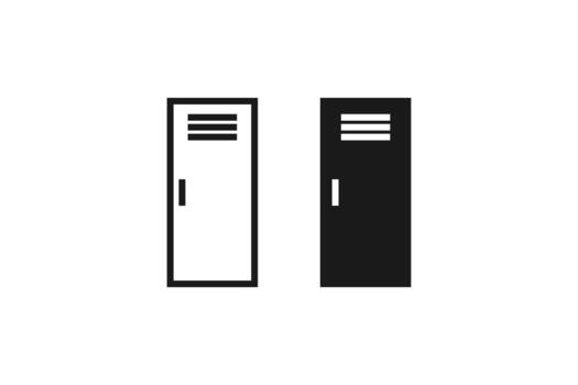 storage locker icon line and flat design vector