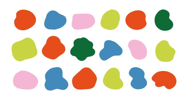 a group of colorful shapes on a white background vector