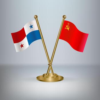 Panama and Soviet Union flags vector
