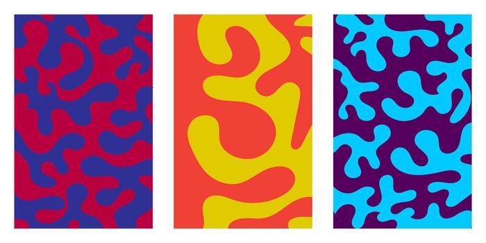 texture design set for packaging, with abstract fluid patterns. vector