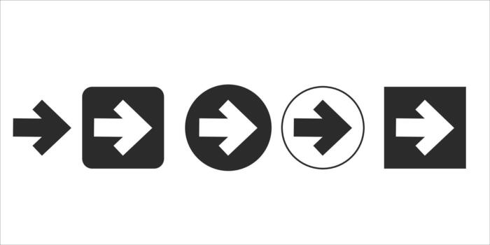 ollection de siguiente botón símbolos en cuadrado y circulo formas vector