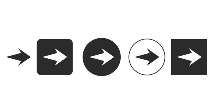 Right direction arrow icons set for UI design vector