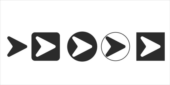 1 negro y blanco triangular flechas símbolo diseño colección vector