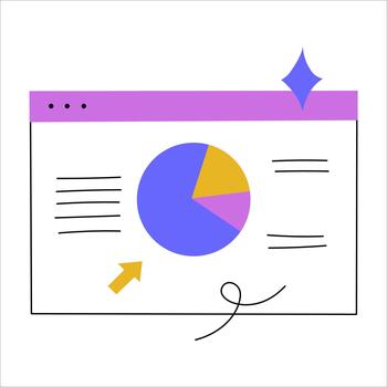 un ventana mostrando un diagrama. elemento con un análisis concepto. vector